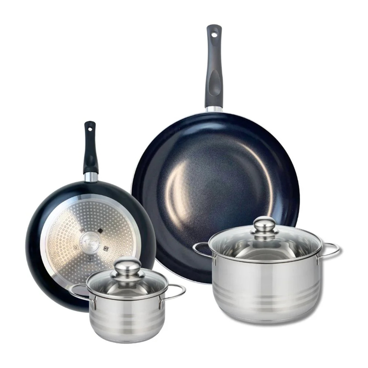 Ensemble de 2 Poêles de cuisson 24 et 32 cm et 2 faitouts 16 et 20 cm Elo Prima Brillant