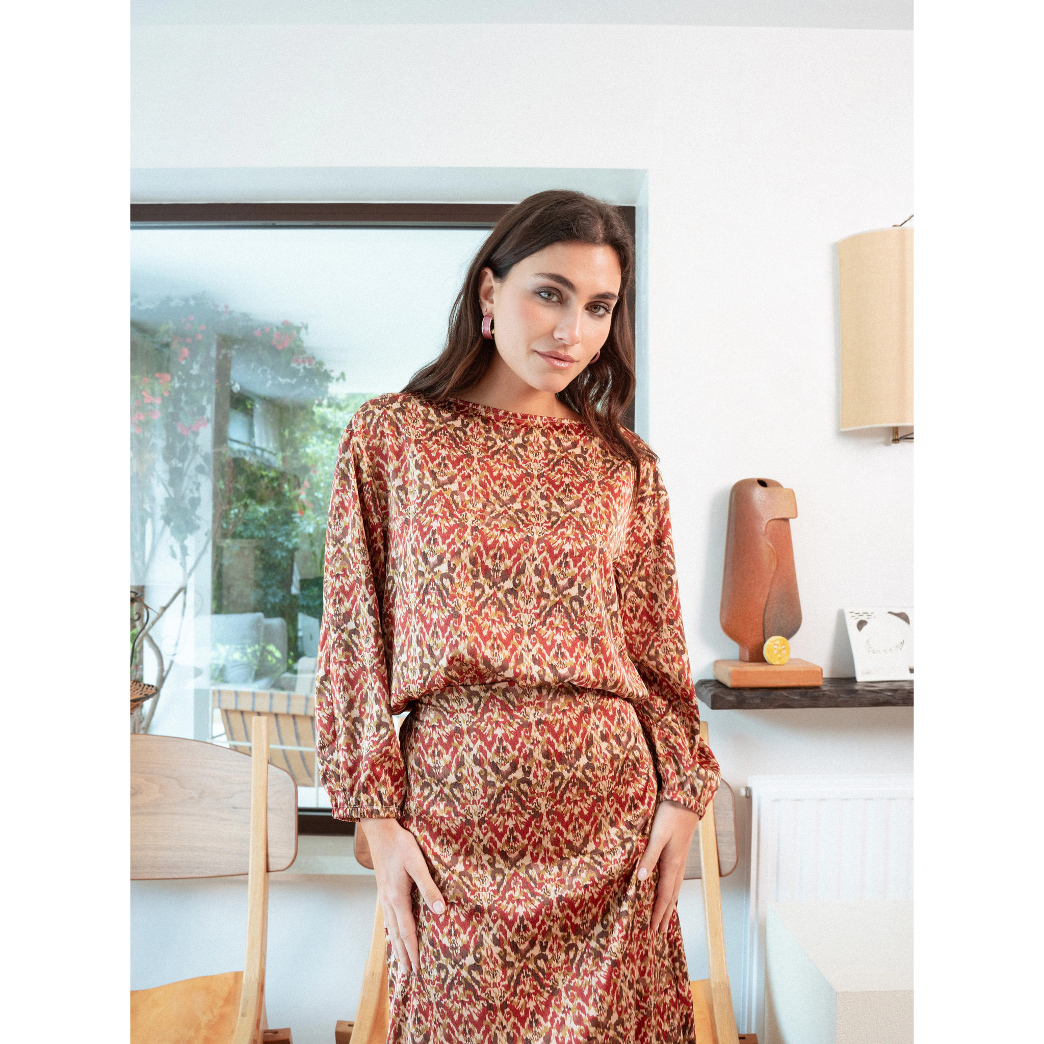 Blusa satén railay rojo