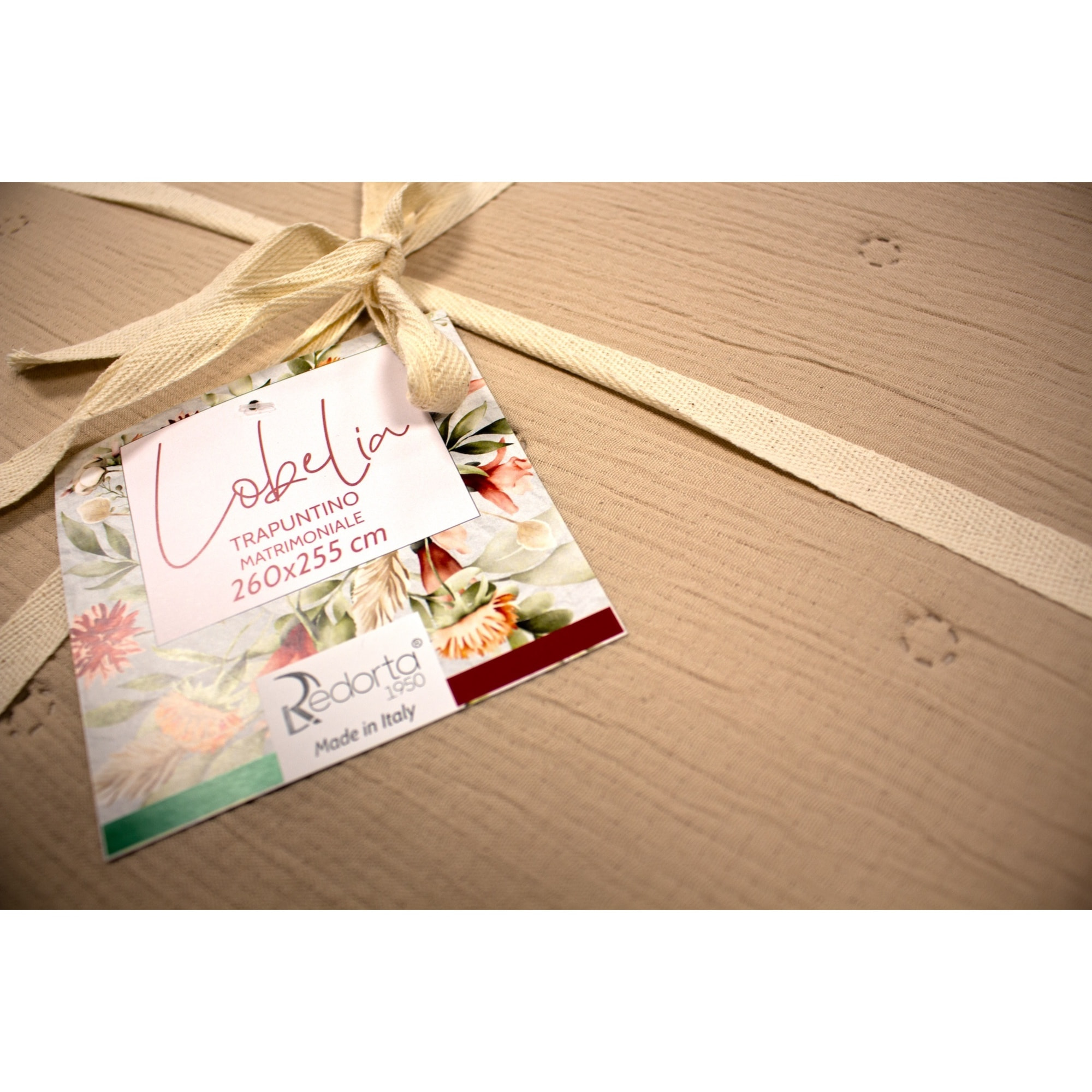 COPRILETTO LETTO MATRIMONIALE BEIGE MEZZA STAGIONE TINTA UNITA EFFETTO STROPICCIATO