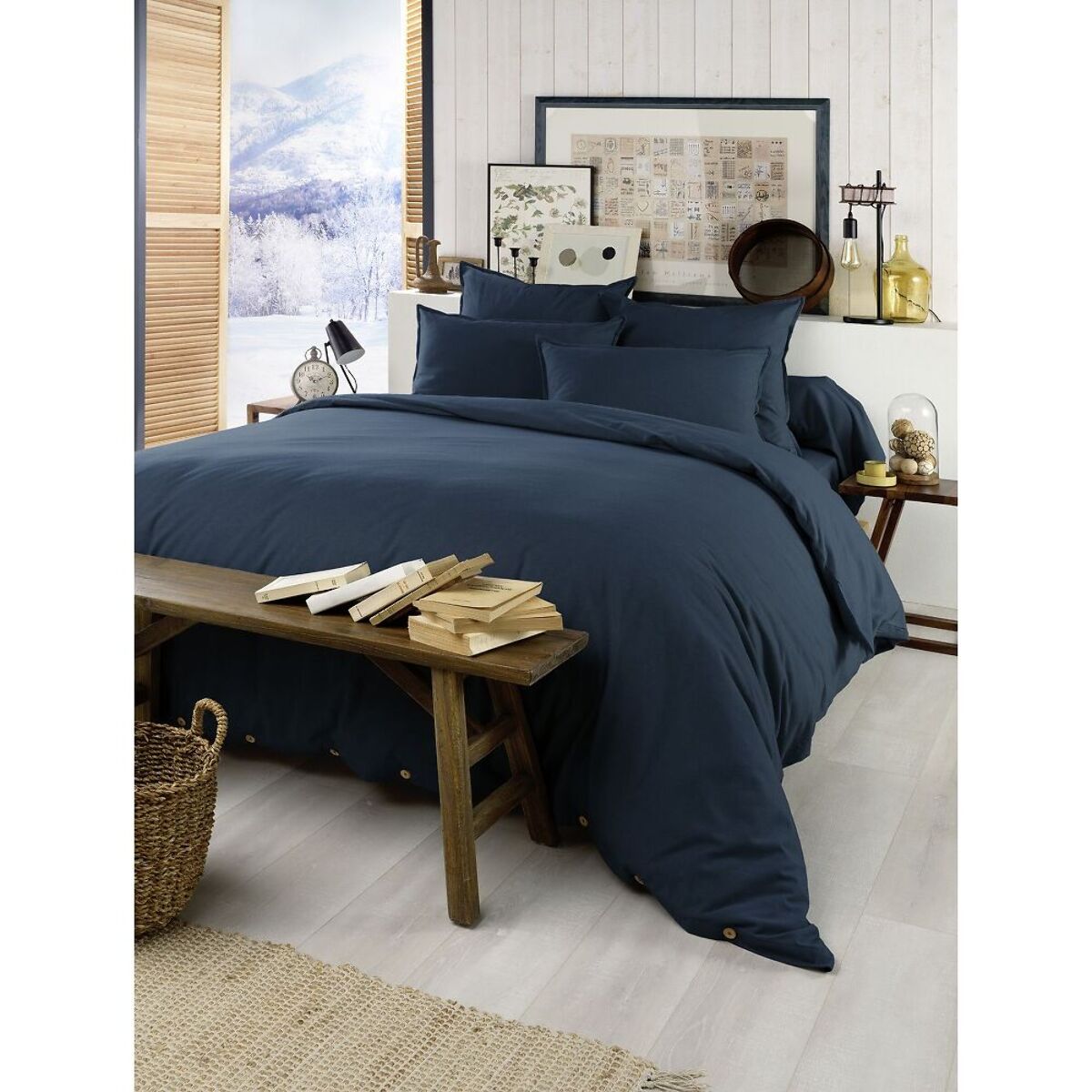 Housse de couette flanelle uni