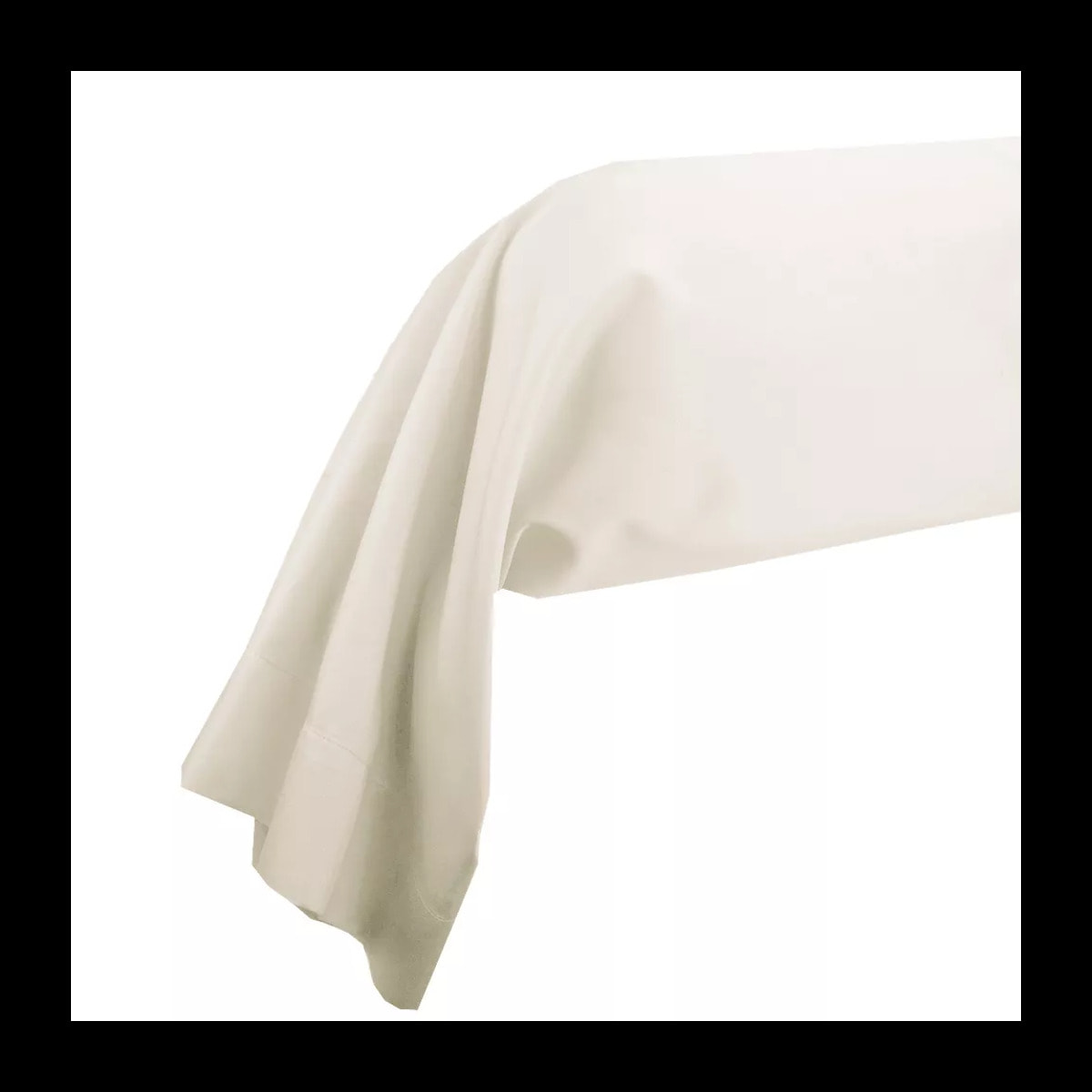 Taie de traversin satin de coton uni ivoire Ava uni angora