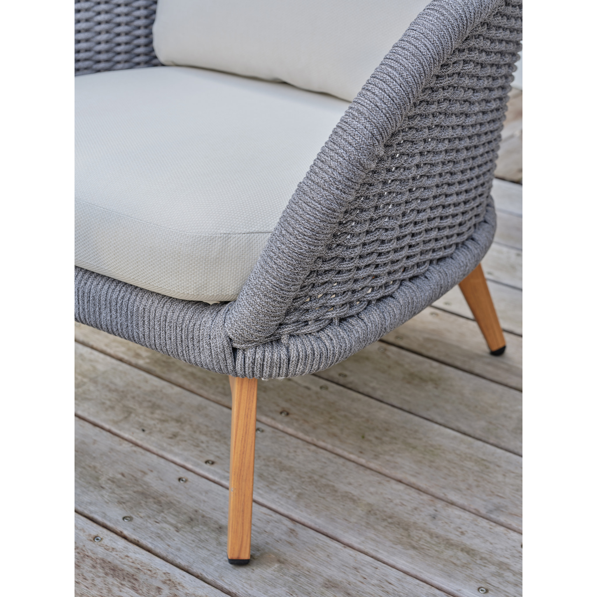 MYNTA - Salon bas de jardin 5 places - Effet bois