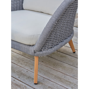 MYNTA - Salon bas de jardin 5 places - Effet bois