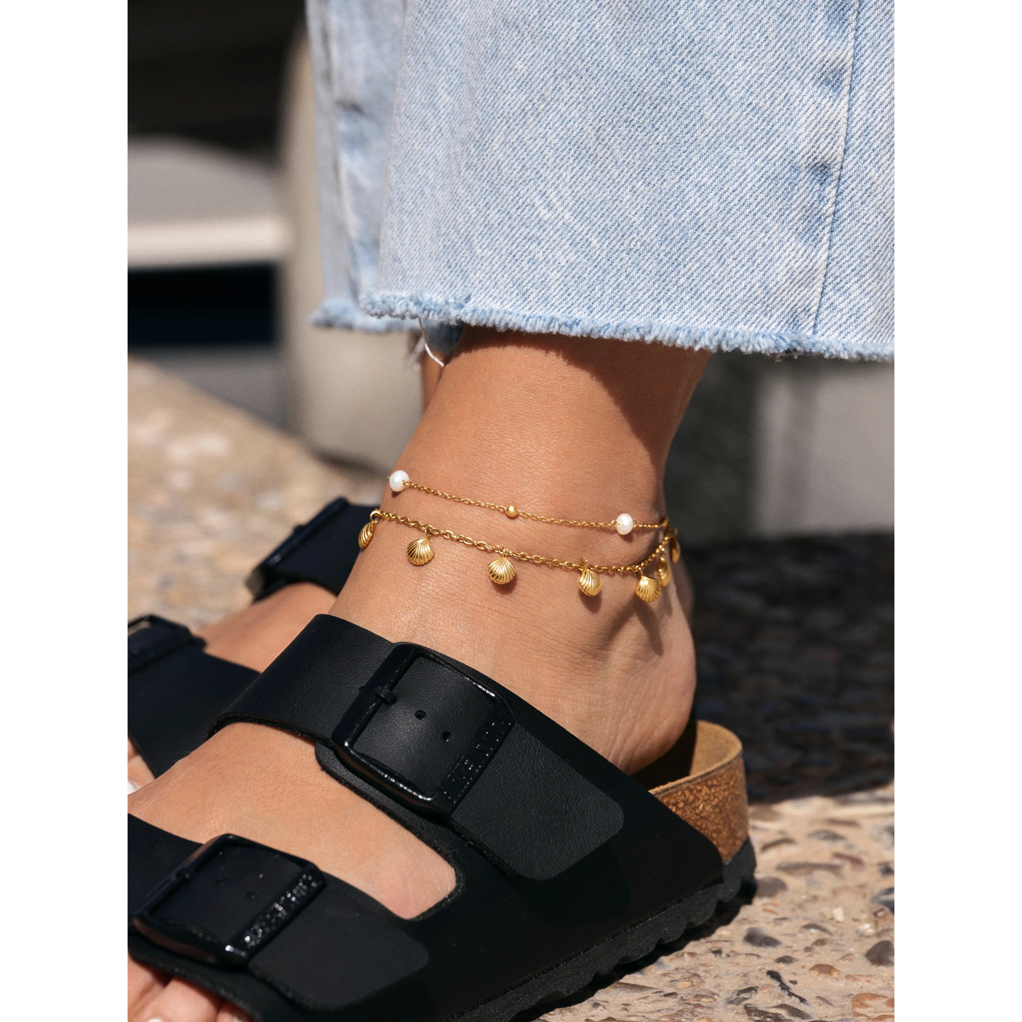 Tobillera Swan Acero Baño Oro