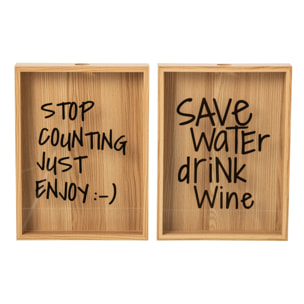 J-Line cadres Wine - MDF - naturel/noir - assortiment de 2
