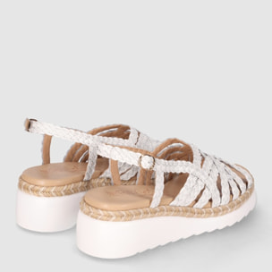 Sandalias de Piel - Blanco - Tacón: 5 cm