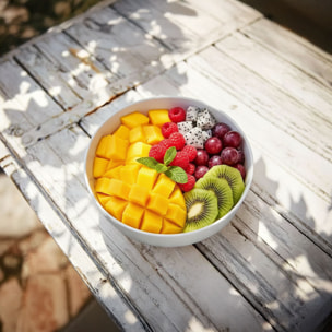 Plat rond gris 18 cm en opale - Smart Cuisine Wavy Granit - Luminarc