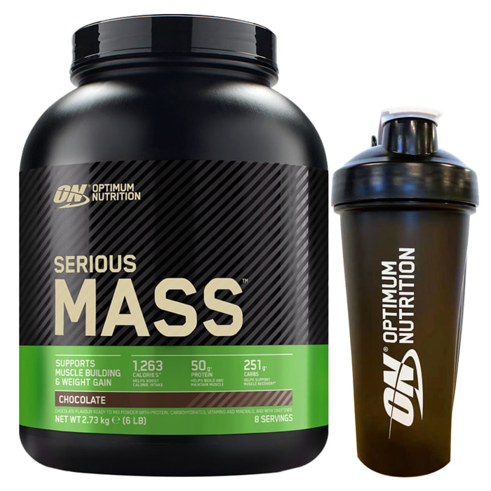 Serious Mass Proteine Whey in Polvere per Sviluppo Muscolare al Cioccolato con Shaker - Barattolo da 2,73Kg