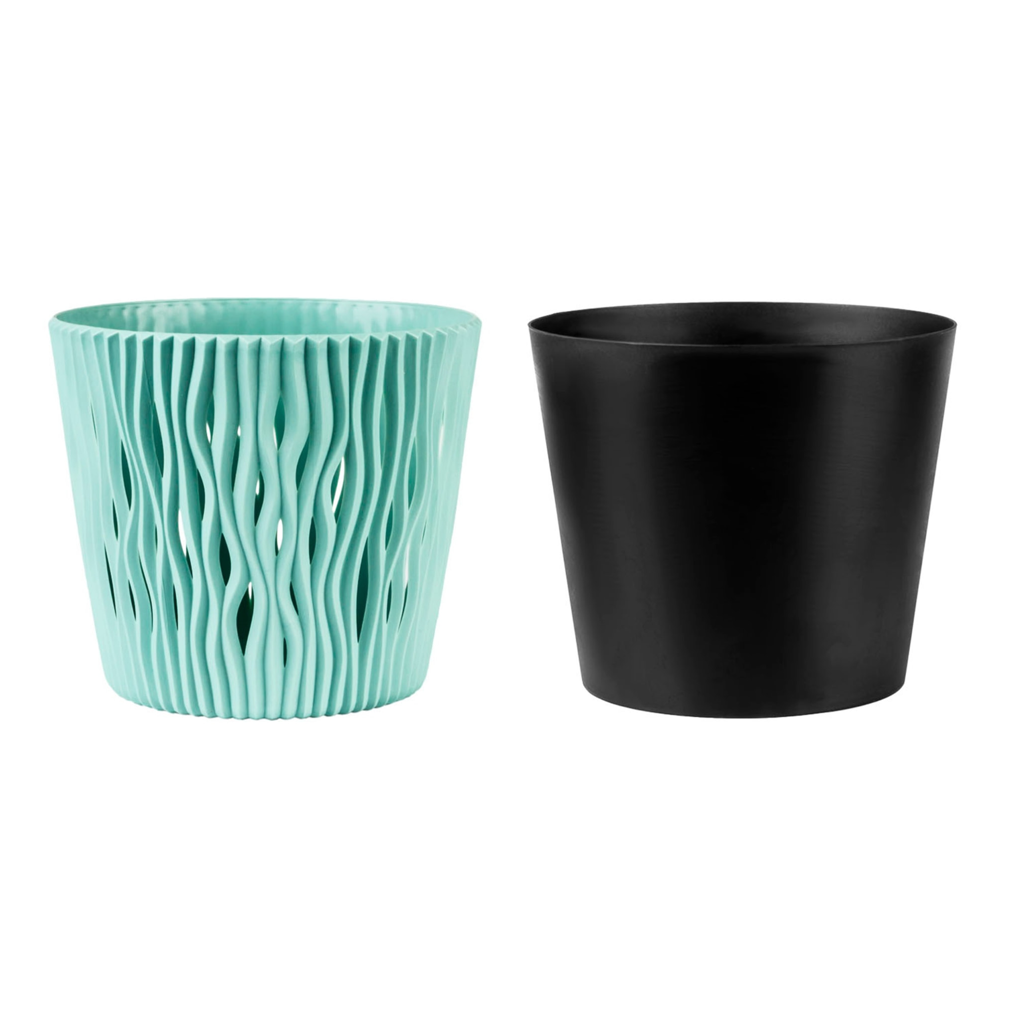 3x maceta redonda de plastico sandy round en color salvia 15,8 (largo) x 15,8 (ancho) x 13,8 (alto) cm
