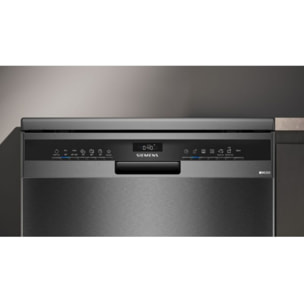 Lave vaisselle 60 cm SIEMENS SN23EC22AE, varioSpeed Plus, Acier brossé noir