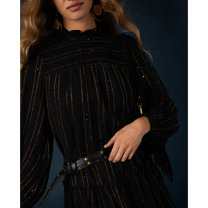 Vestido corto con lúrex de mujer