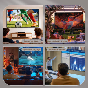 Pantalla de Proyector Manual 120 Pulgadas, Pantalla de Proyección, Formato 16:9, HD 4K/8K, Tela Lavable, para Interior y Exterior, Cine en Casa, Oficina, Patio, Blanco