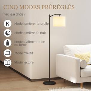 Lampadaire dimmable H.60 cm 2 températures de couleur timer 60 min télécommande noir blanc