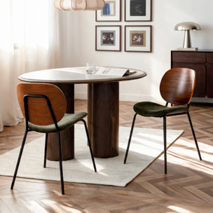 Lot de 2 chaises en velours vert kaki - Simone