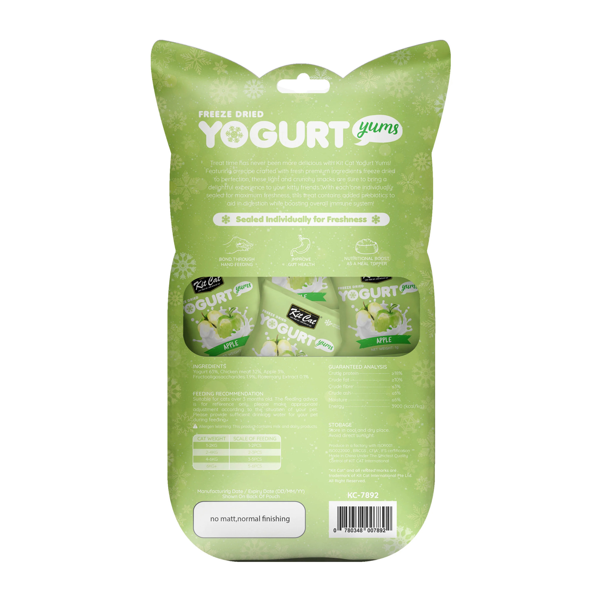 Kit Cat Yogurt Yums Liofilizado Manzana 10g (10 unidades)
