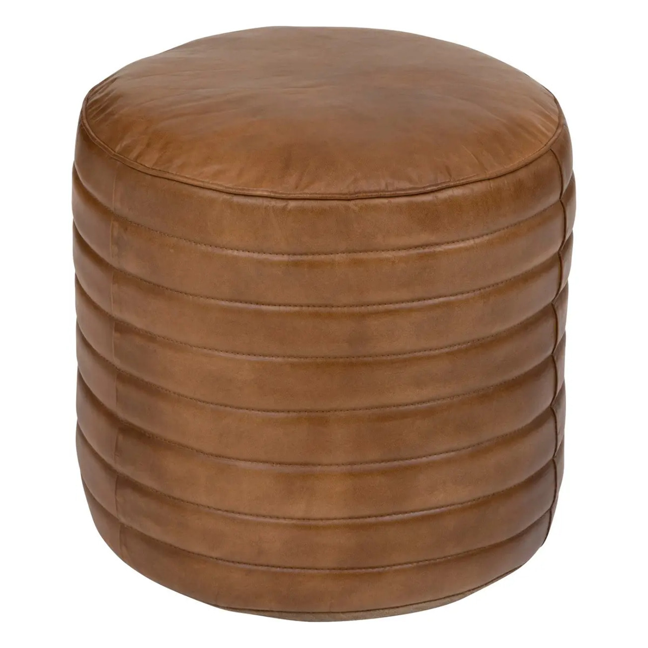 Pouf rond "Gaj" D40cm marron