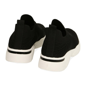 Slip-on nere in tessuto