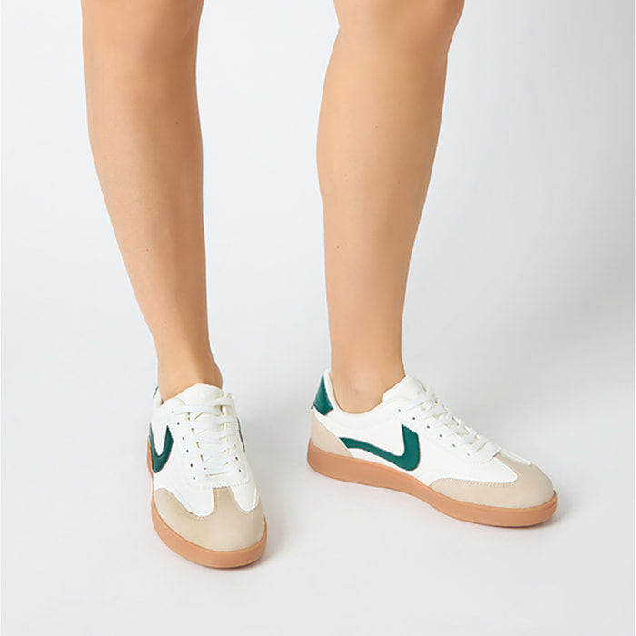 Sneakers donna bianche-verdi