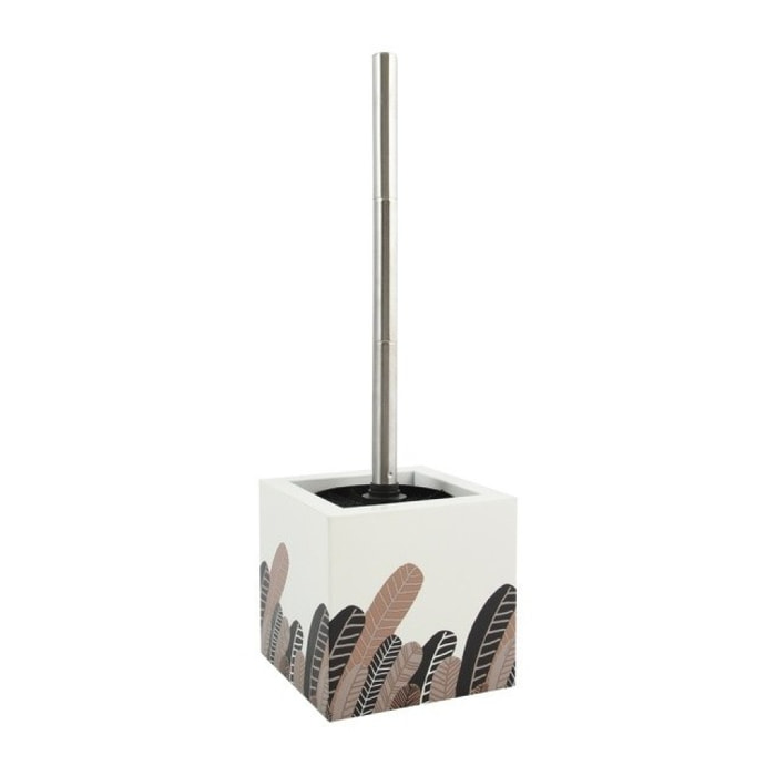 Brosse Wc avec support MDF & Acier Inox Motifs PLUMAS VINTAGE MSV