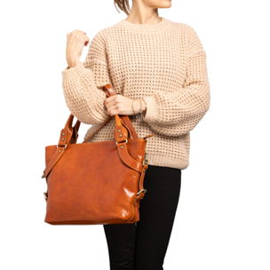 Borsa a mano  da donna In Vera pelle Made in Italy 43x28x12 cm