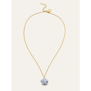 Collar Starfish Blue Acero Baño Oro