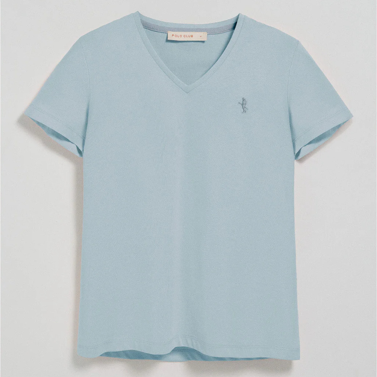 Camiseta azul claro de escote en pico y bordado Rigby Best