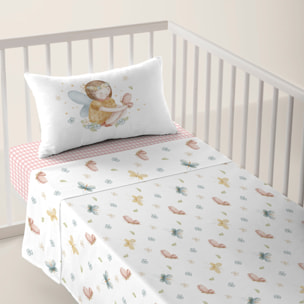 Cool Kids - Juego de Sábanas Estampadas - Infantil - Incluye 1 Funda de Almohada + 1 Sábana Bajera - 100% Algodón - Cuna/Maxicuna - Lorian