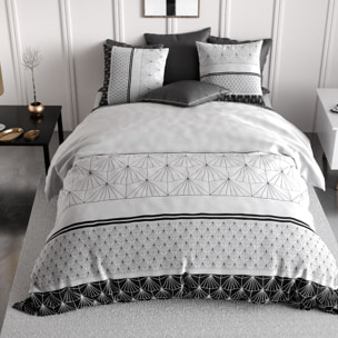 Parure housse de couette coton noir