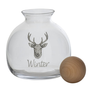 J-Line Cruche Cerf Verre Blanc/Naturel