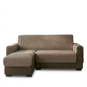 Copridivano 4 posti con penisola impermeabile e antimacchia, telo protettivo con braccioli adattabile a penisola destra e sinistra, ampia copertura per divani grandi, protegge da liquidi e sporco, facile da lavare, ideale per uso quotidiano e lunga durata