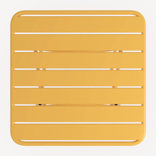 Table et chaises de jardin pliantes 2 personnes en métal jaune - Yumi