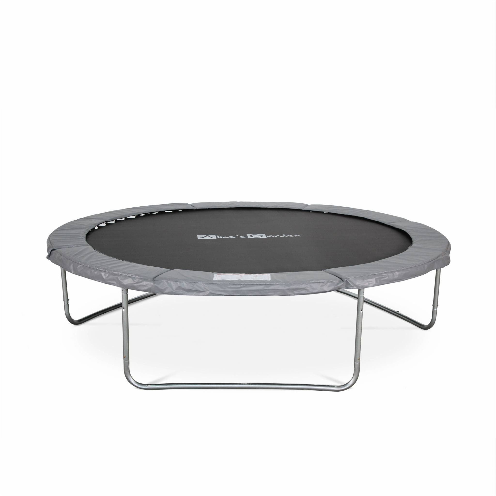 Trampoline rond Ø 305cm gris avec son filet de protection - Mars - Trampoline de jardin 3m 300 cm | Qualité PRO. | Normes EU