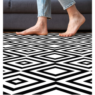 Alfombra de vinilo Axel 100x133 cm - PVC antideslizante, vinilica para cocina o salón, lavable, estilo geométrico