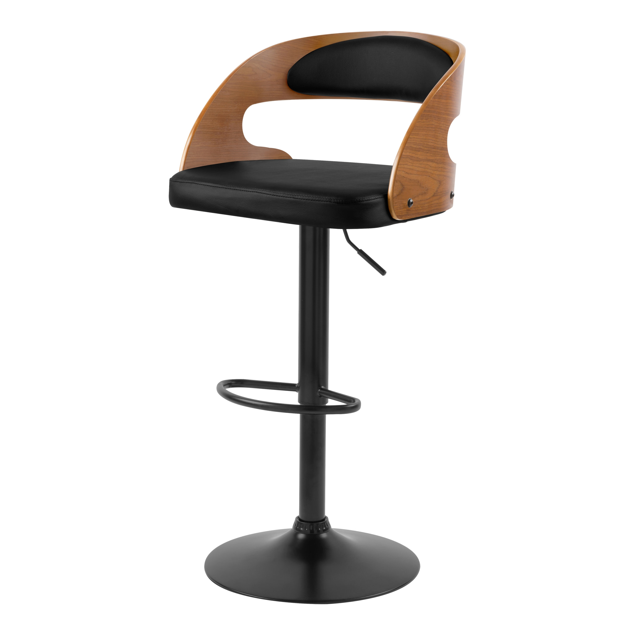Chaise de bar réglable 62/84 cm en cuir synthétique noir - Louis