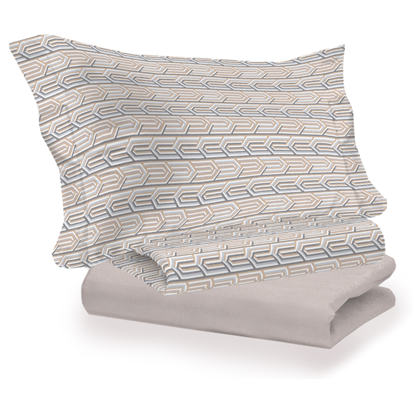 Completo letto henry beige in cotone 100% cotone