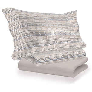 Completo letto henry beige in cotone 100% cotone