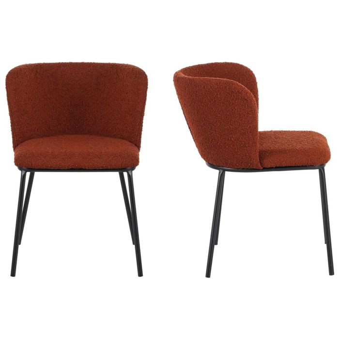 Lot de 2 chaises en tissu bouclé - TOMA