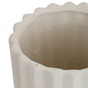 Vase Ocea Strié en Dolomite 15x15x36,5 cm Blanc