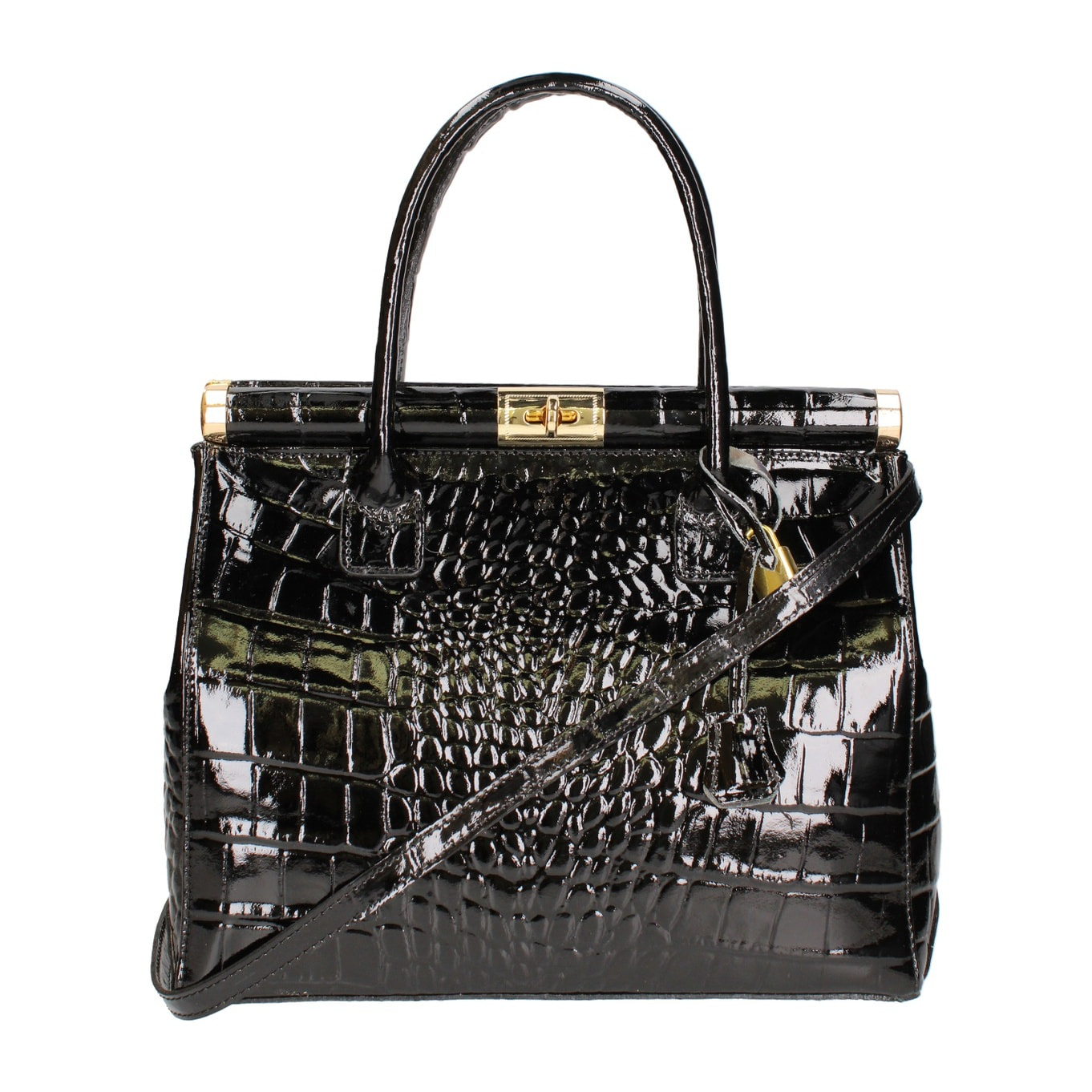 Borsa a mano da donna - Modello Delfina - Vera pelle - 32.0 x 28.0 x 15.0 cm