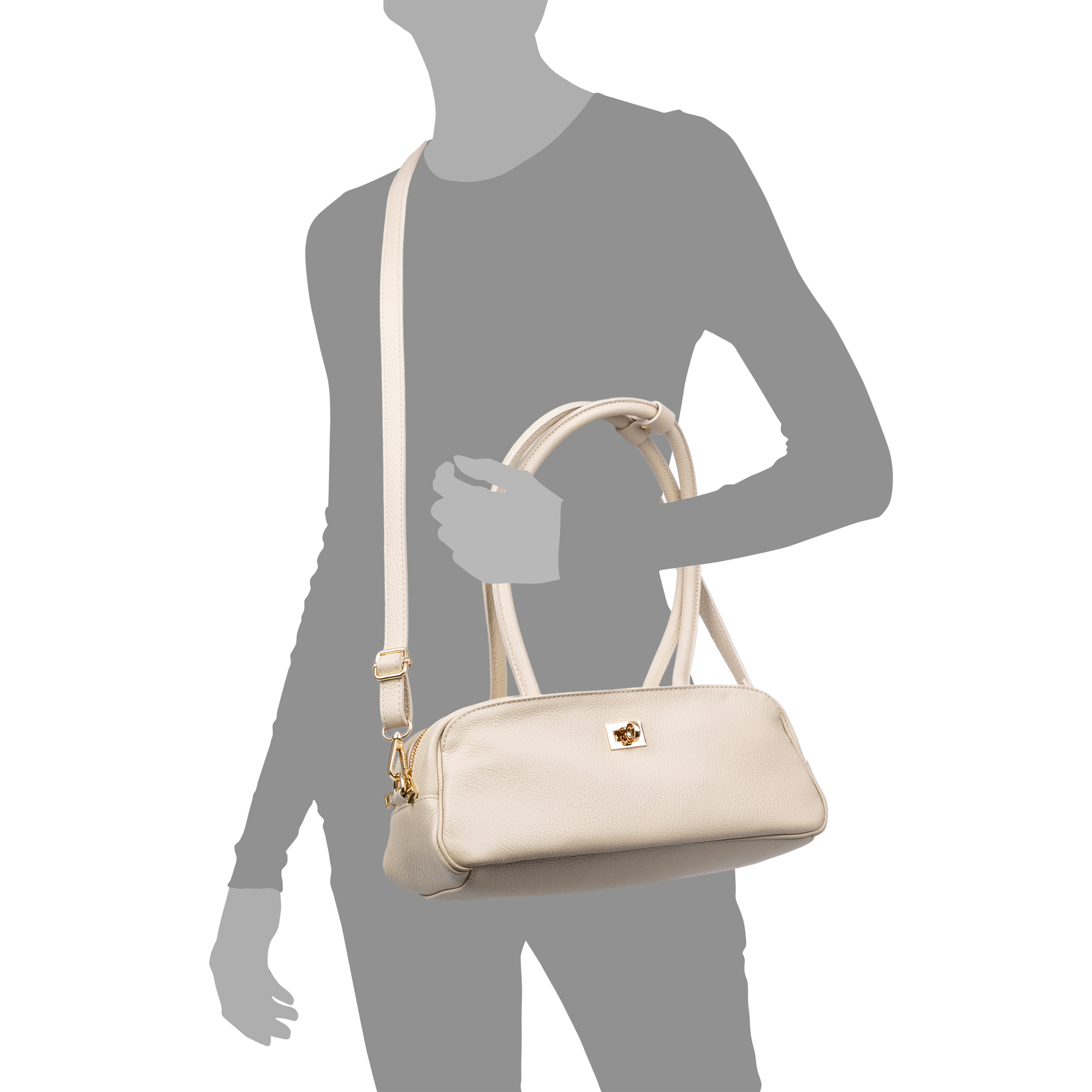 Baranzate borsa a spalla donna. Pelle autentica Dollaro.