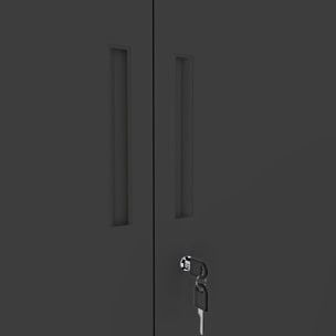 Armadio Armadietto In Metallo Multiuso Doppia Anta 5 Ripiani Regolabili Chiusura Con Doppia Chiave Mobiletto Documenti Ufficio 180x80x40 Cm Nero