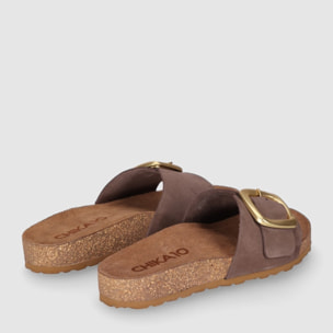 Sandalias de Piel - Marron - Tacón: Bajo