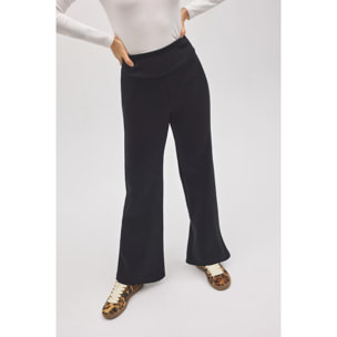 Comodi leggings termici svasati in peluche nero