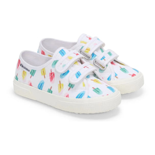 Le Superga Bambino/a Bianco 3750 Kids Straps Ice Lolly Print Leggera