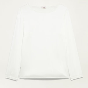 Oltre - Blusa en raso de viscosa - Blanco