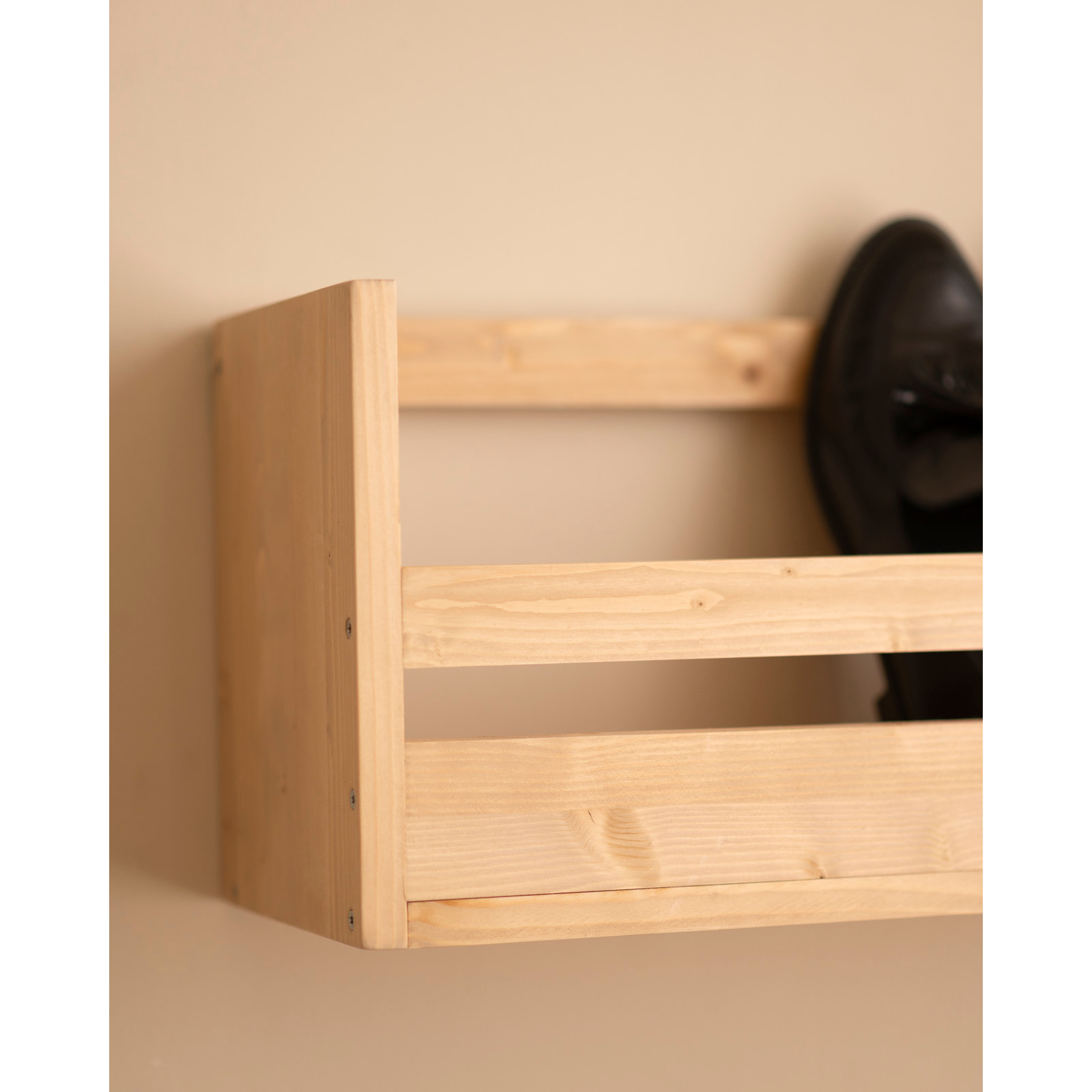 Estante zapatero de madera maciza en tono roble medio de varias medidas