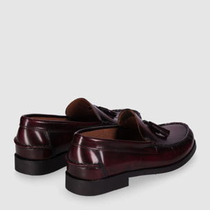 Zapatos de Piel - Burdeos - Tacón: Bajo