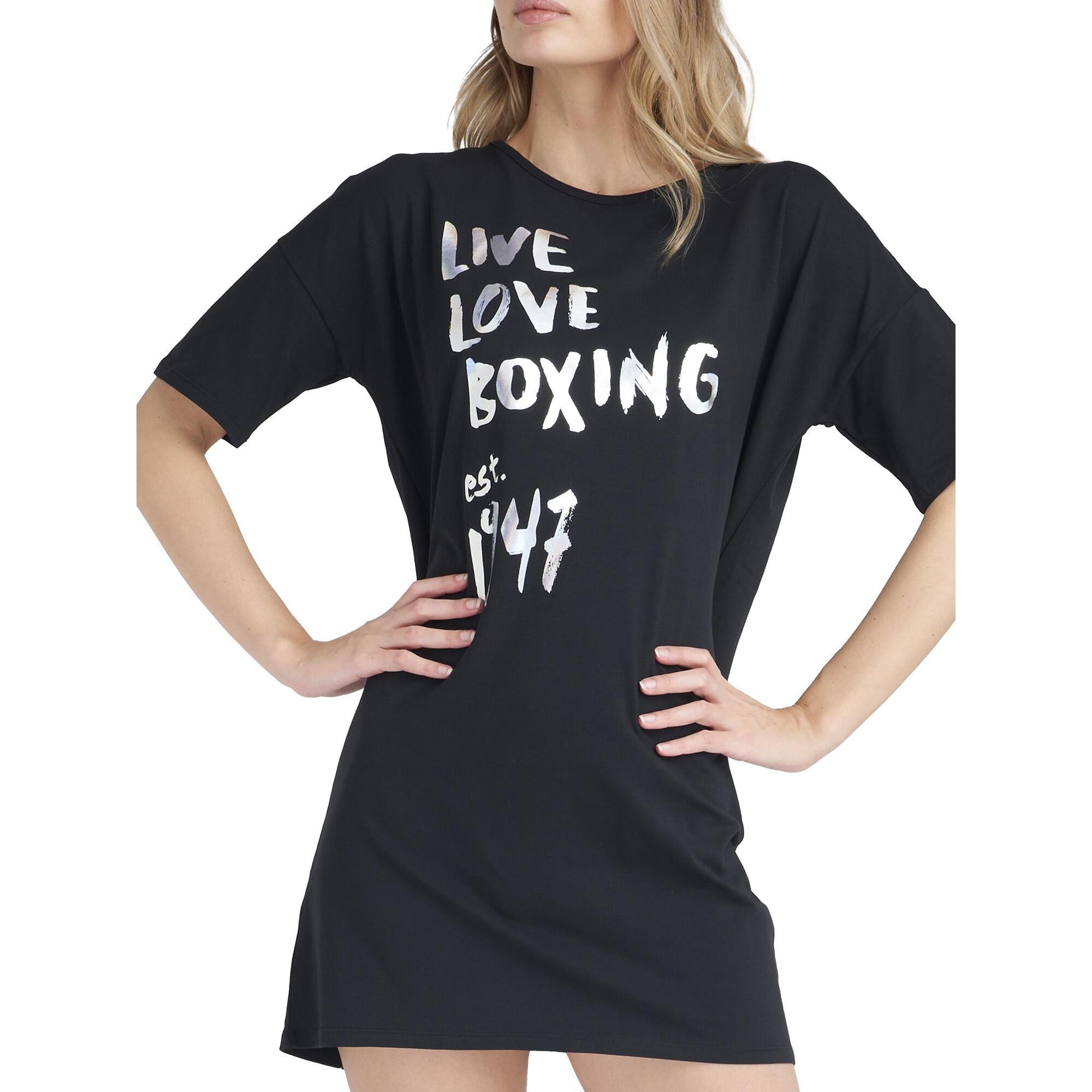 Camiseta maxi de manga corta de mujer brillante