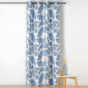Rideau à Oeillets Feuillage Style Henri Matisse - Bleu