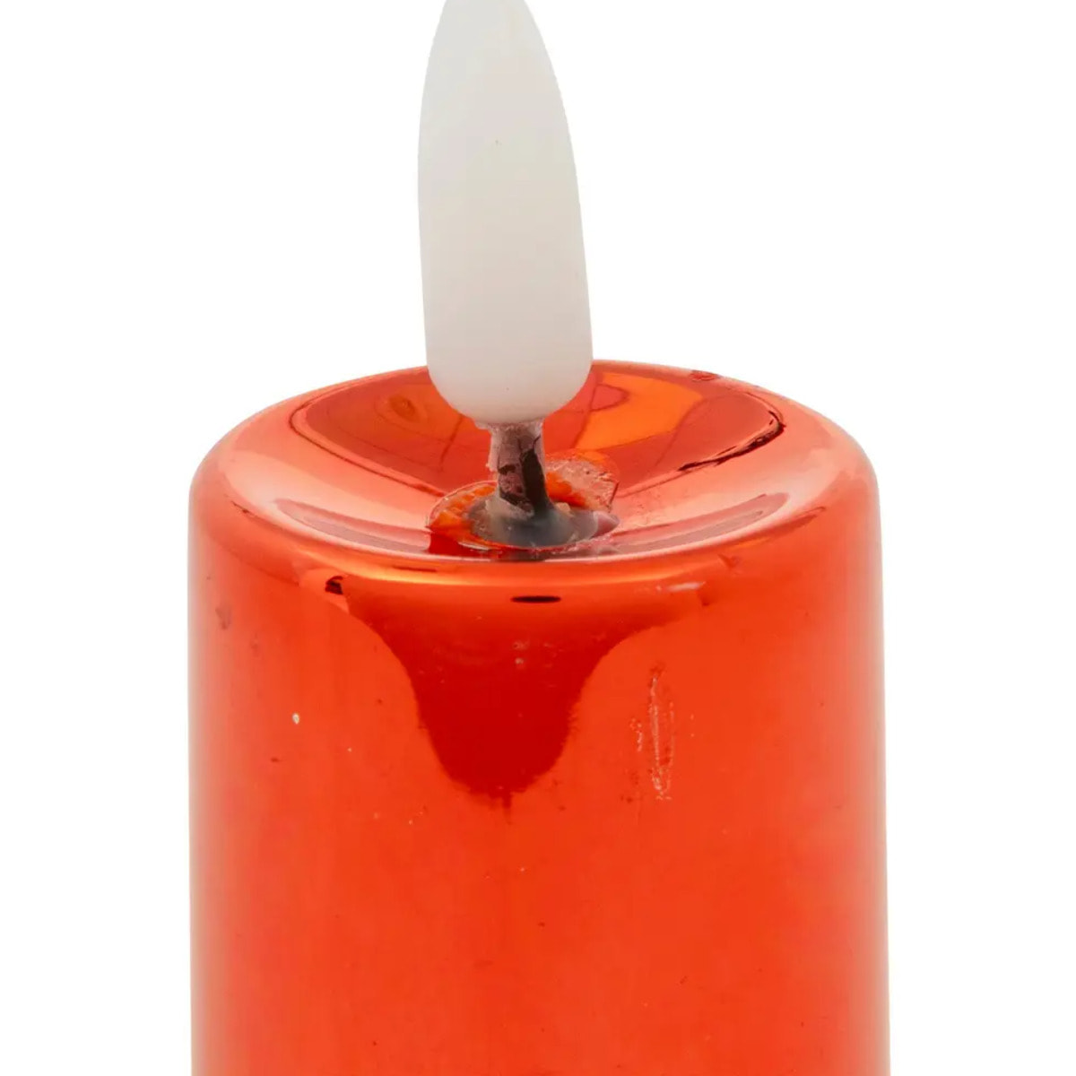 Lot de 4 bougies LED votives métal rouge